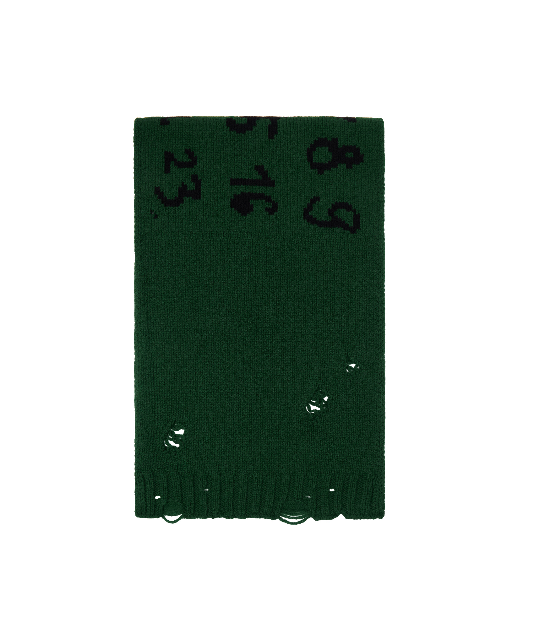Mm6 Maison Margiela Green Numeric Scarf In Green