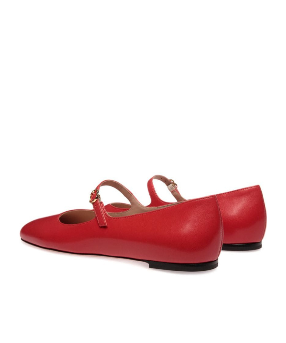 Bally Square-toed Ballet Shoes In Red