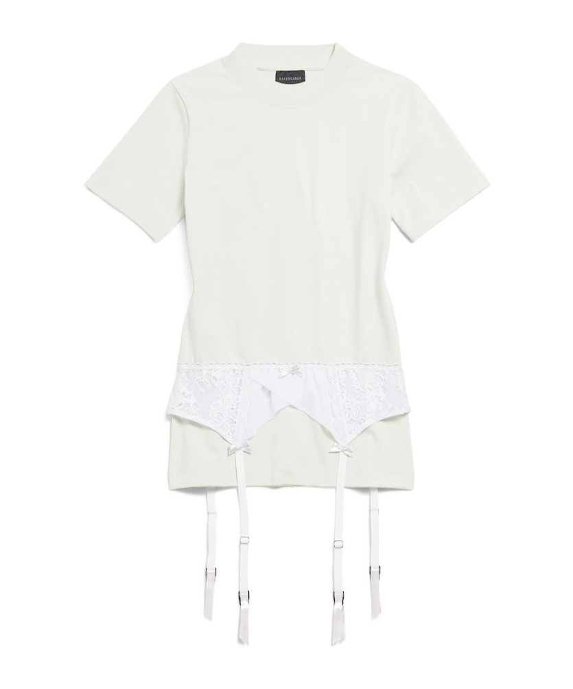 Balenciaga White Lingerie T-shirt In Off White