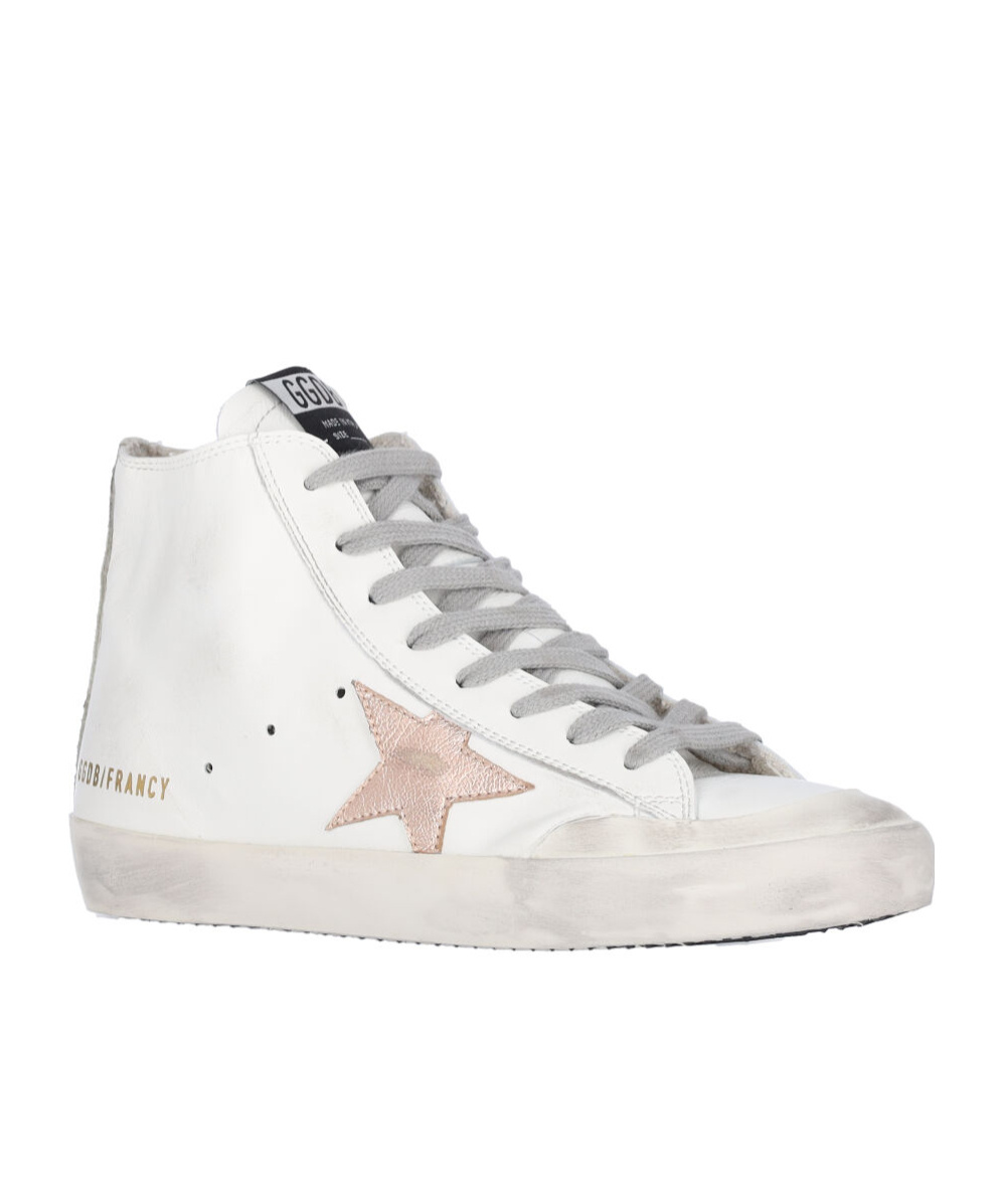Golden Goose Lace-up High-top Casual Shoes In White
