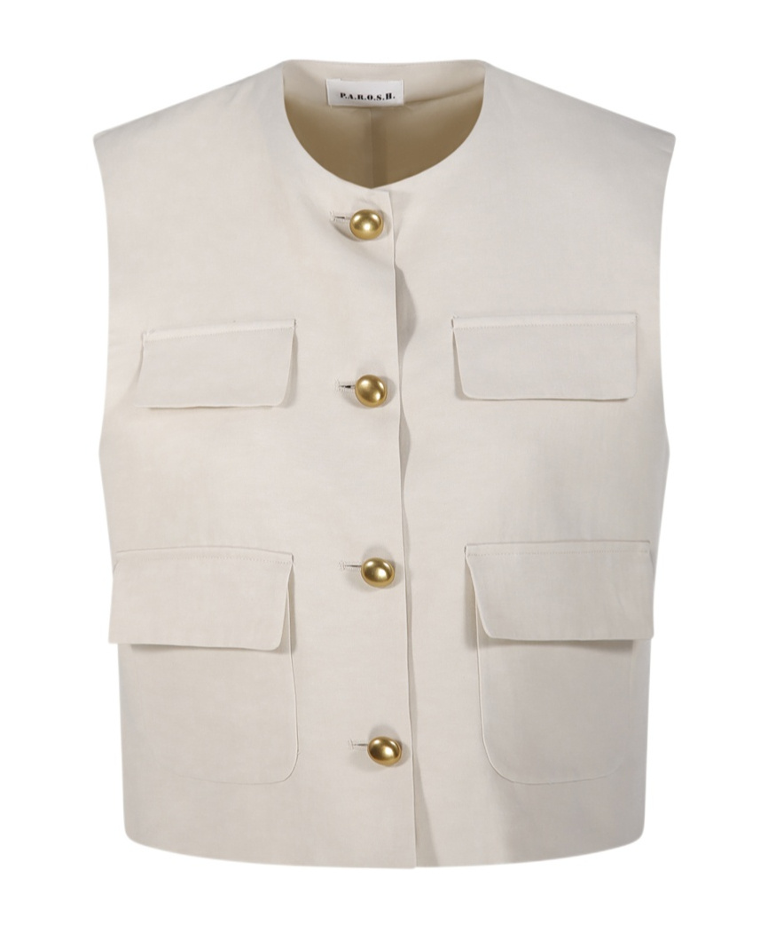 P.a.r.o.s.h Sleeveless Vest In Neutral