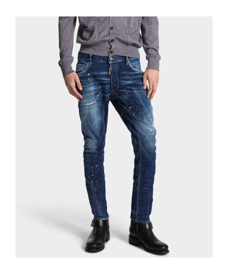 Dsquared2 Dsquared Men Slim Jeans With A Lived-in Effect In Blue