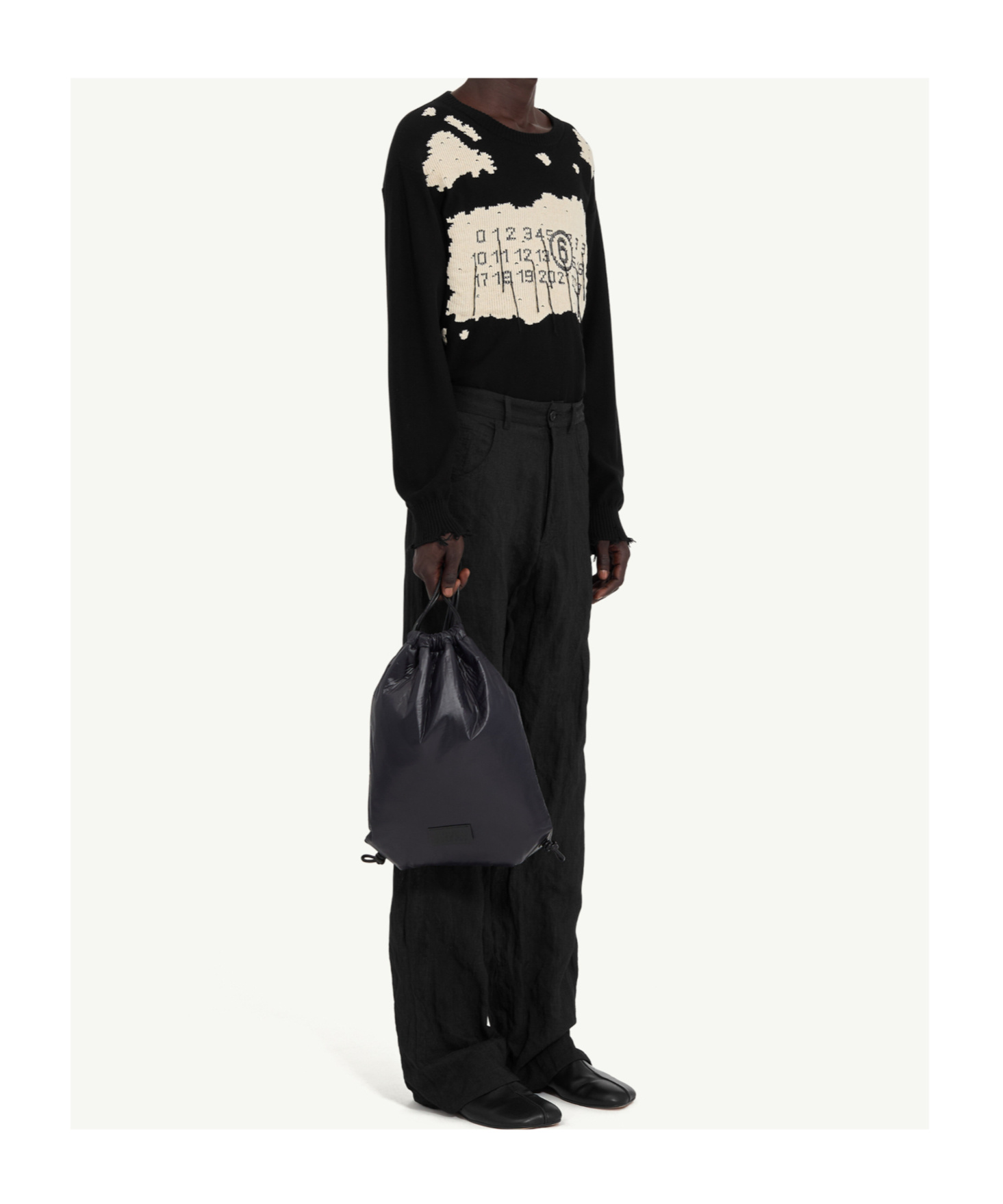 Mm6 Maison Margiela Textured Trousers In Black