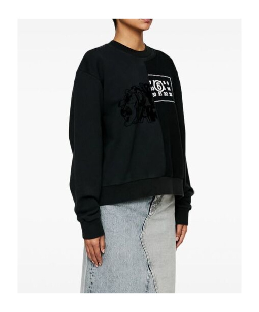 Shop Mm6 Maison Margiela Numbers-motif Cotton Sweatshirt In Black
