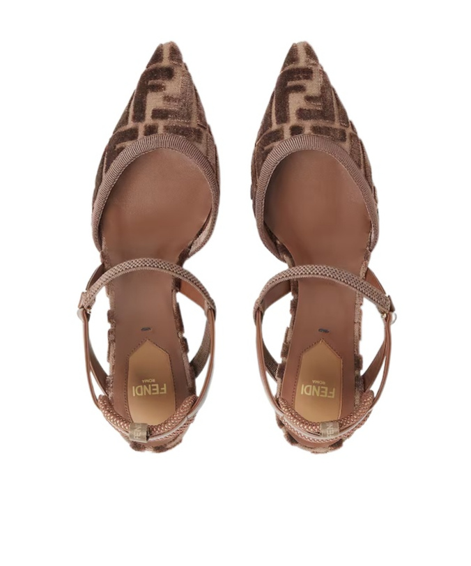 Fendi Colibrì Lite Slingbacks In Ff Fabric In Brown
