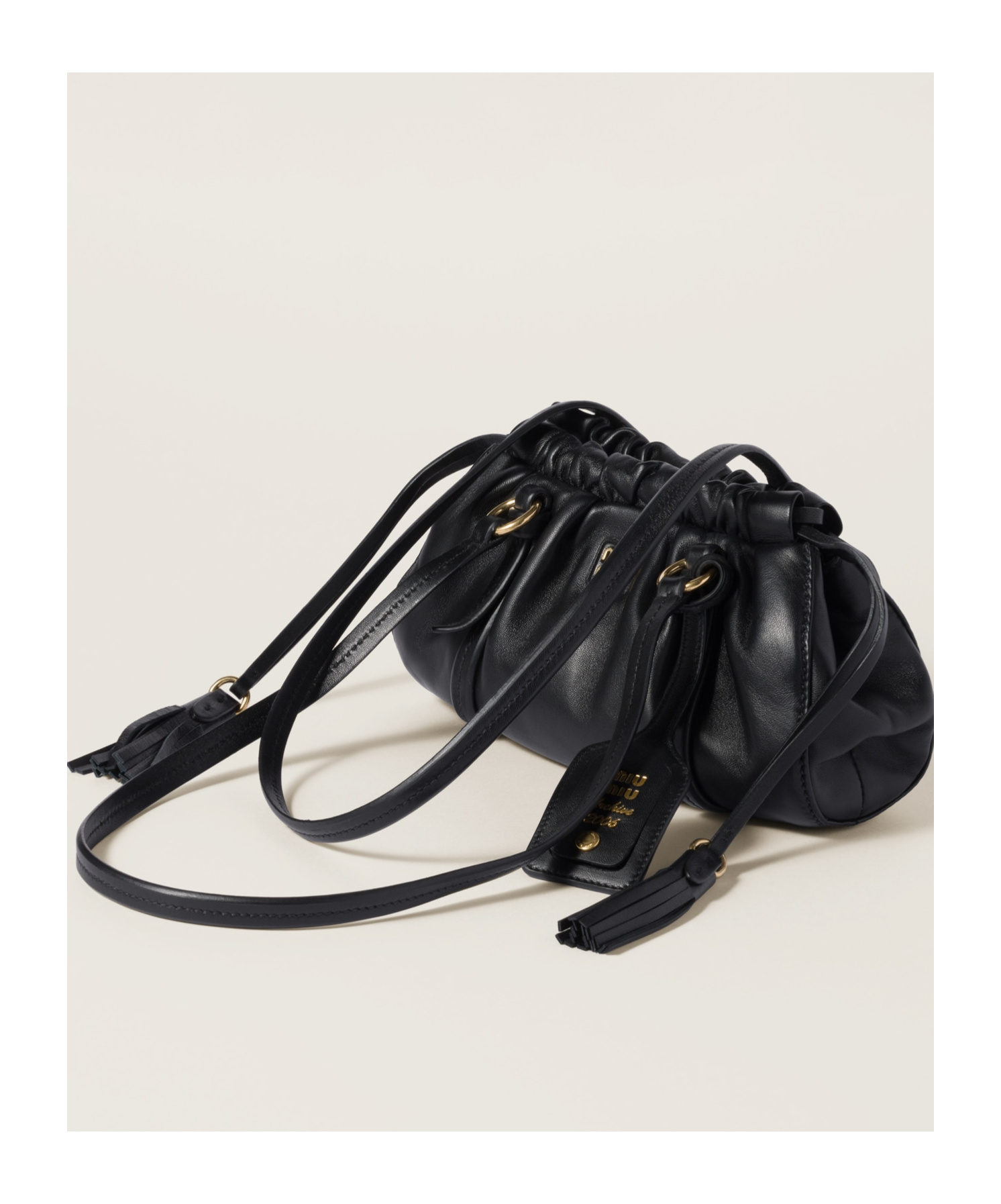 Miu Miu Mini Joie Shoulder Bag In Black