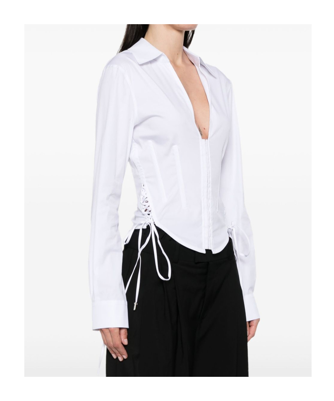 Mugler Tie-dye Detail Shirt In Gray