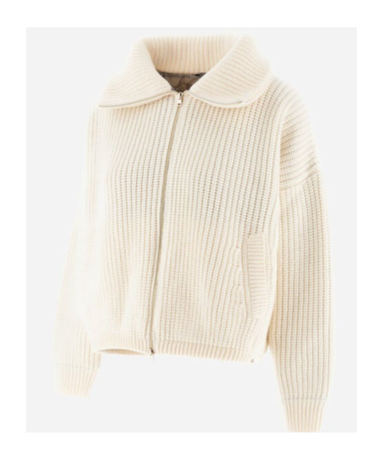 HERNO WOOL ZIPPED CARDIGAN