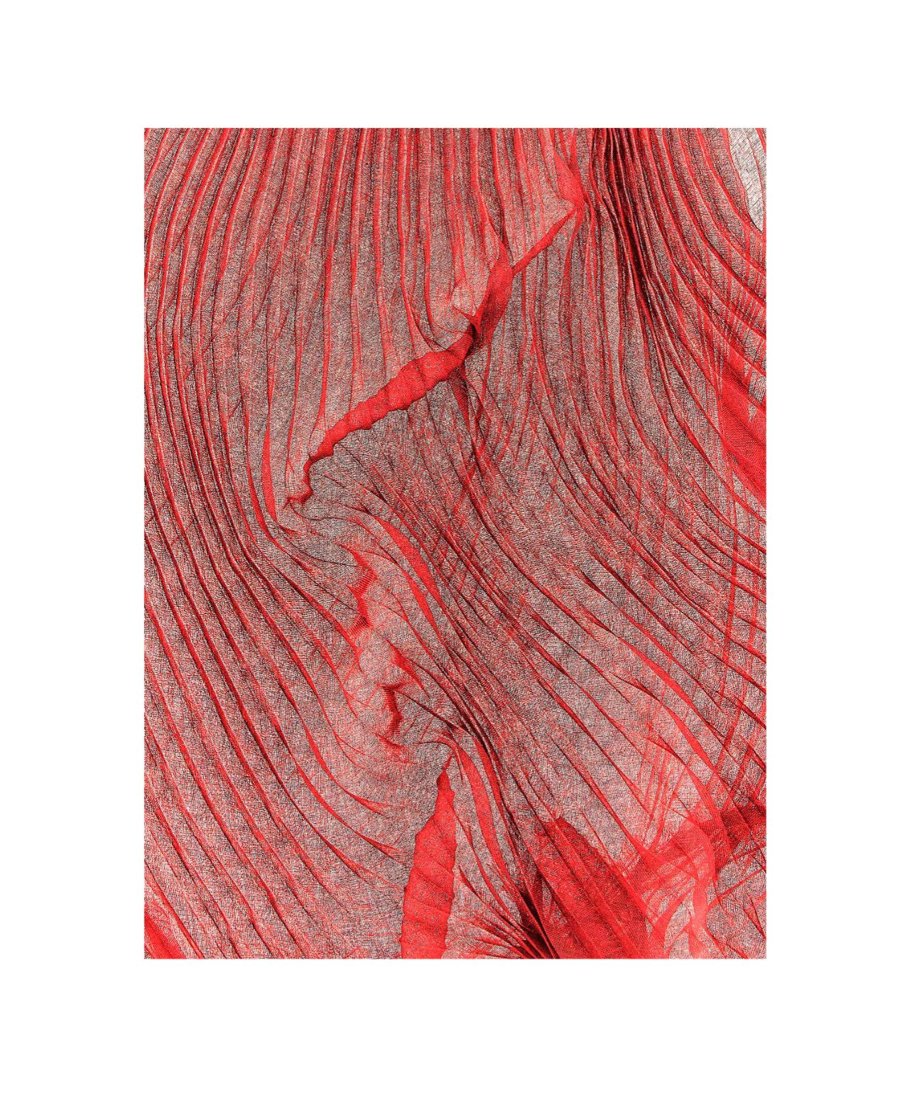Issey Miyake Ramie Pleats Scarves And Foulards Black In Black
