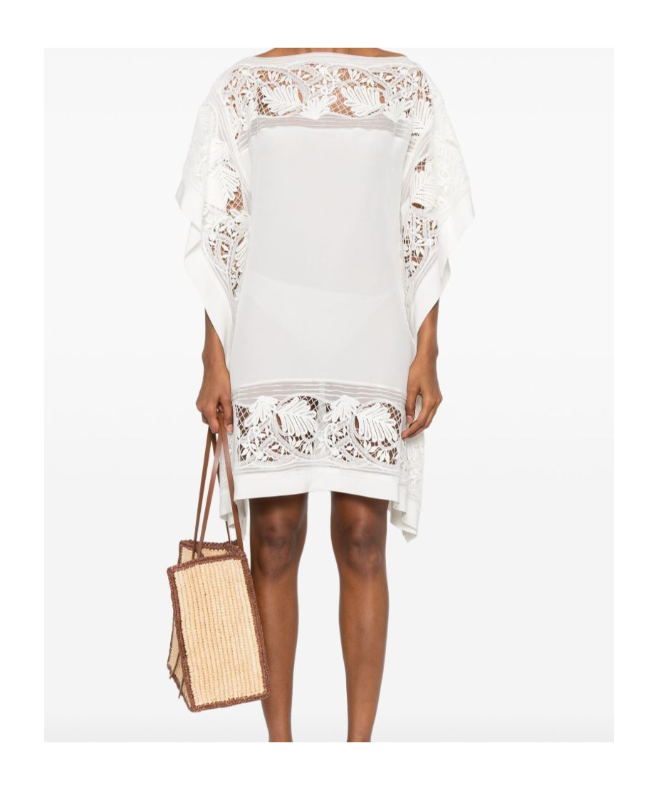 Ermanno Scervino Embroidered Silk Short Dress