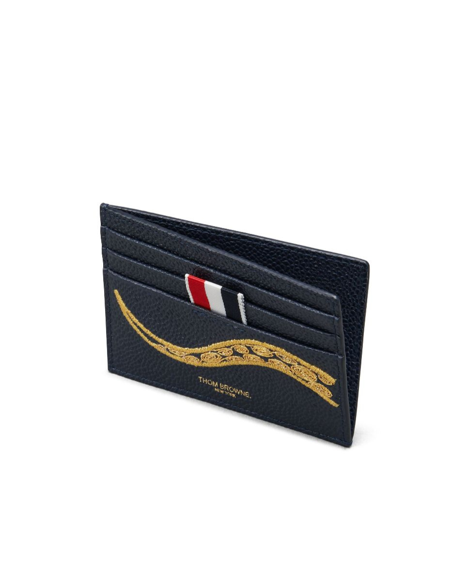 Thom Browne Snake-embroidered Cardholder In Black