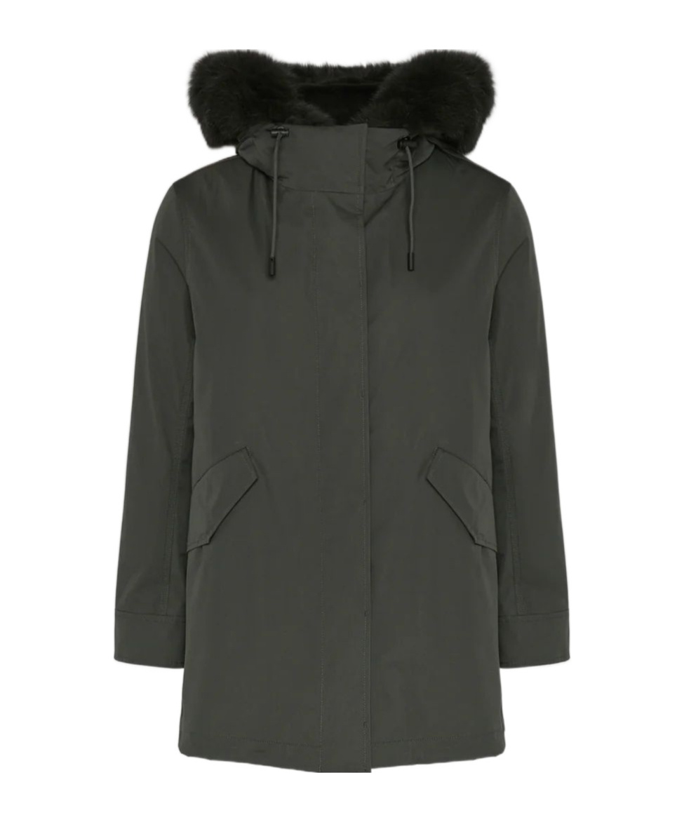 Yves Salomon Long-sleeved Cotton-padded Jacket In Gray