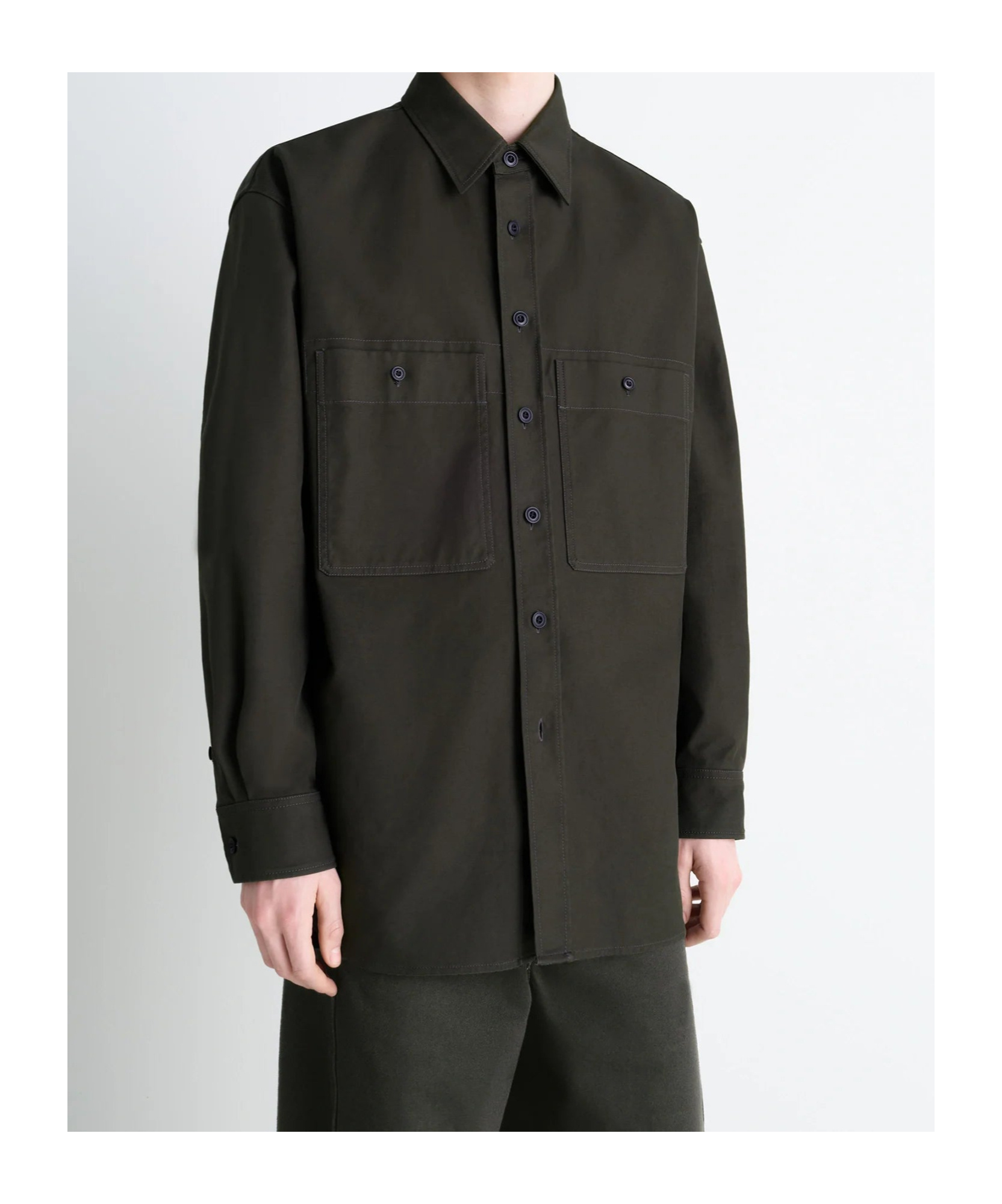 Lemaire Utility Overshirt In Brown