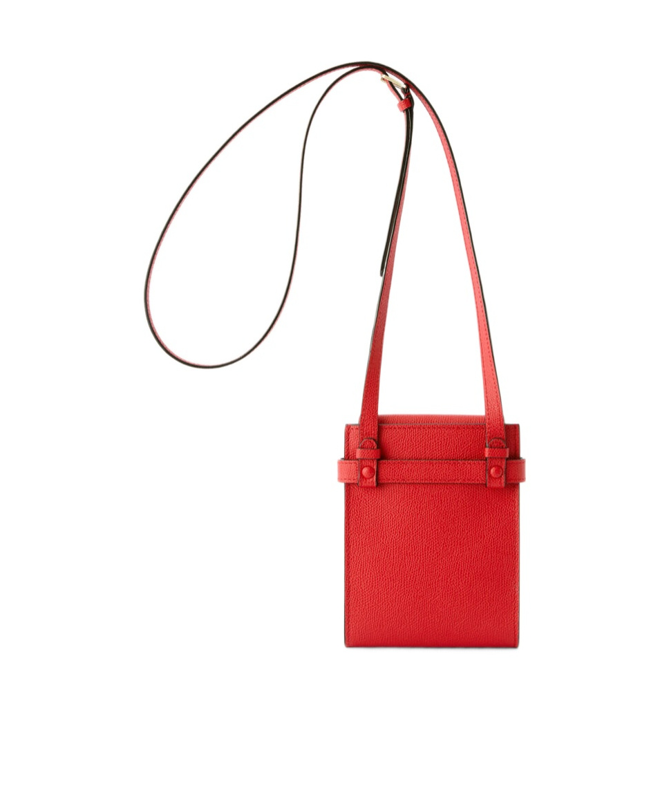 Valextra Brera B-tracollina Slim Crossbody Micro Bag In Red