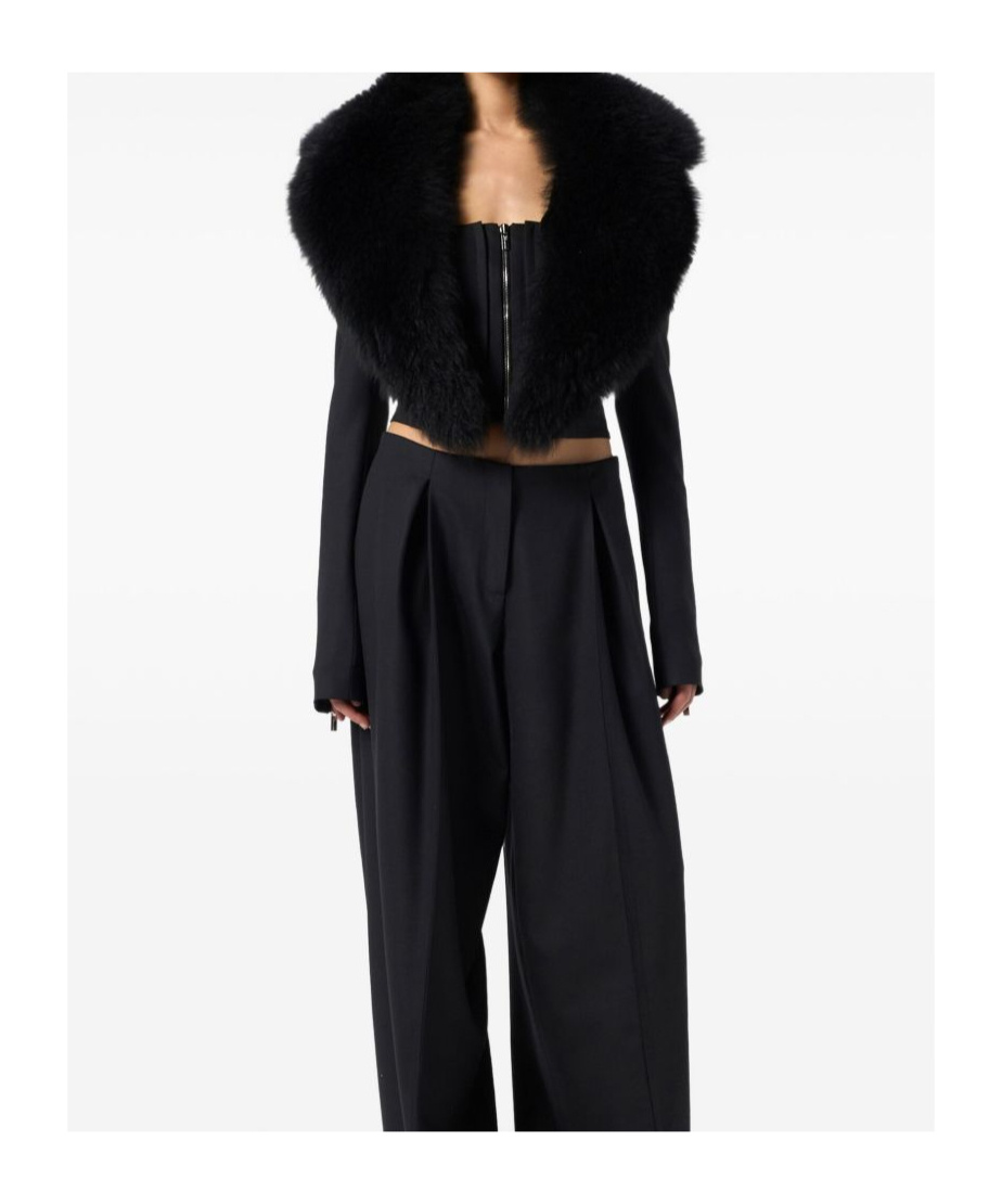 Blumarine Long-sleeved Casual Jacket In Black