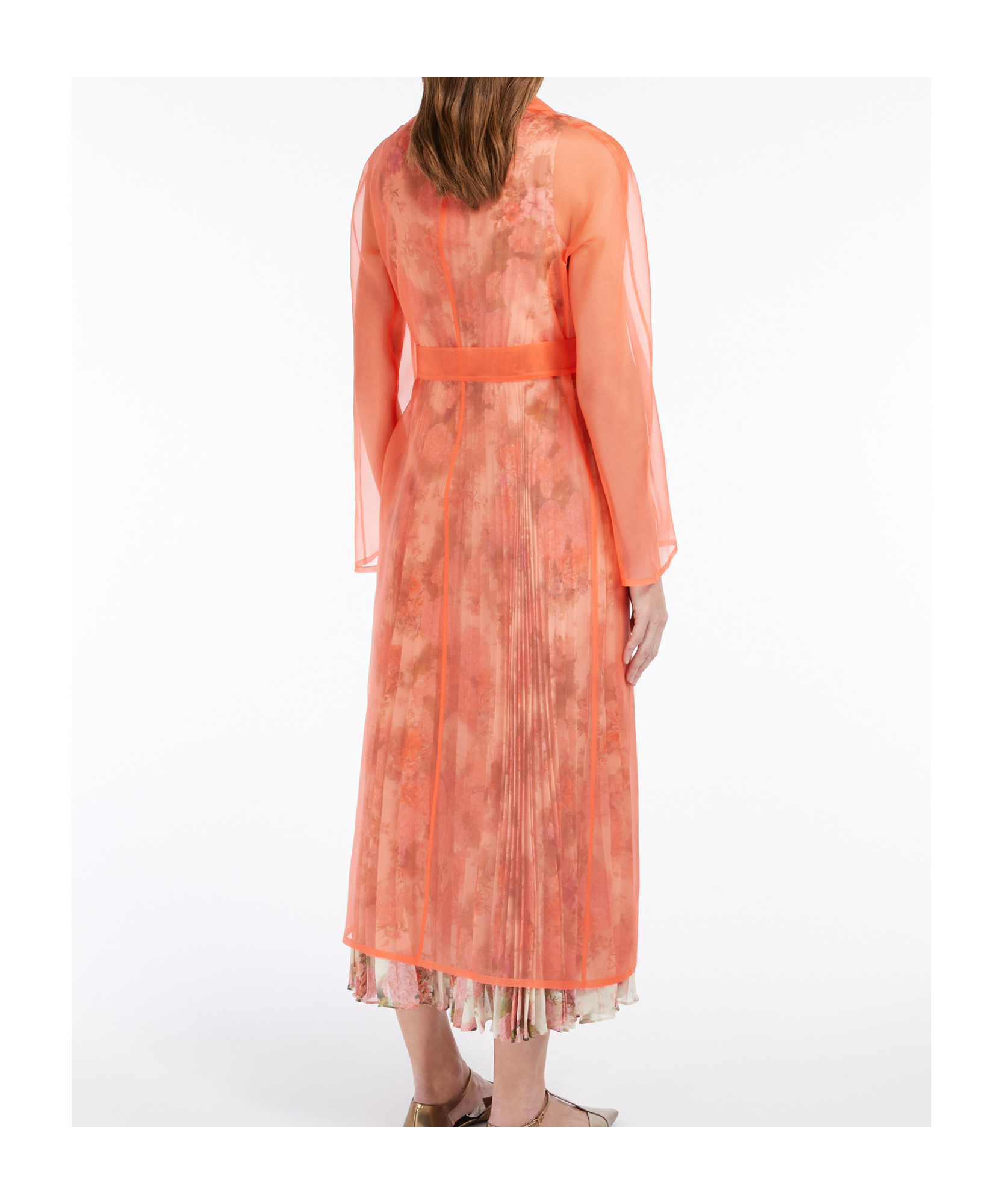 Max Mara Organza Duster Coat In Coral