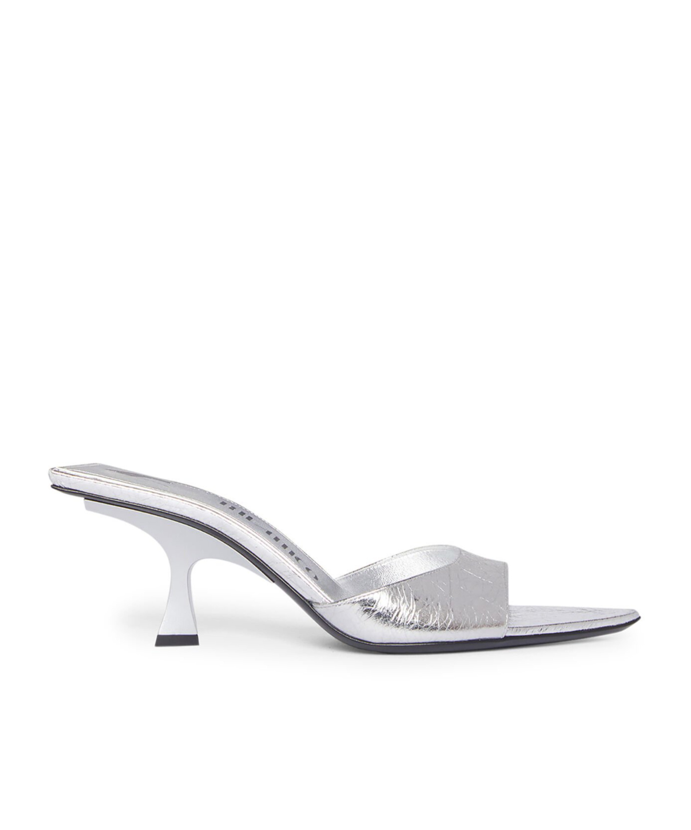 Attico Cracked Laminated Leather Bes Mules In White