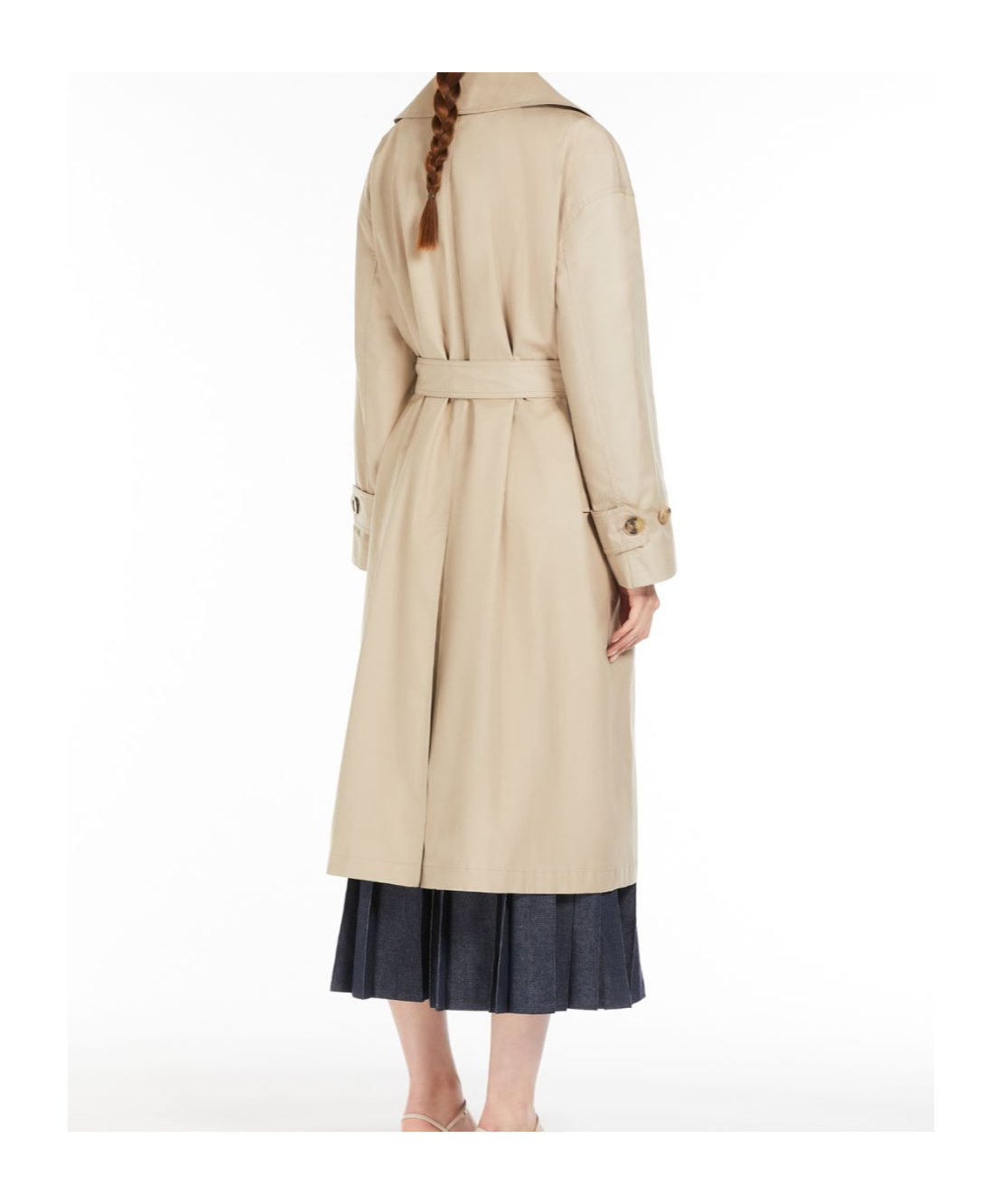 Max Mara Light Brown Mtrench Double-breasted Trench Coat In Nude