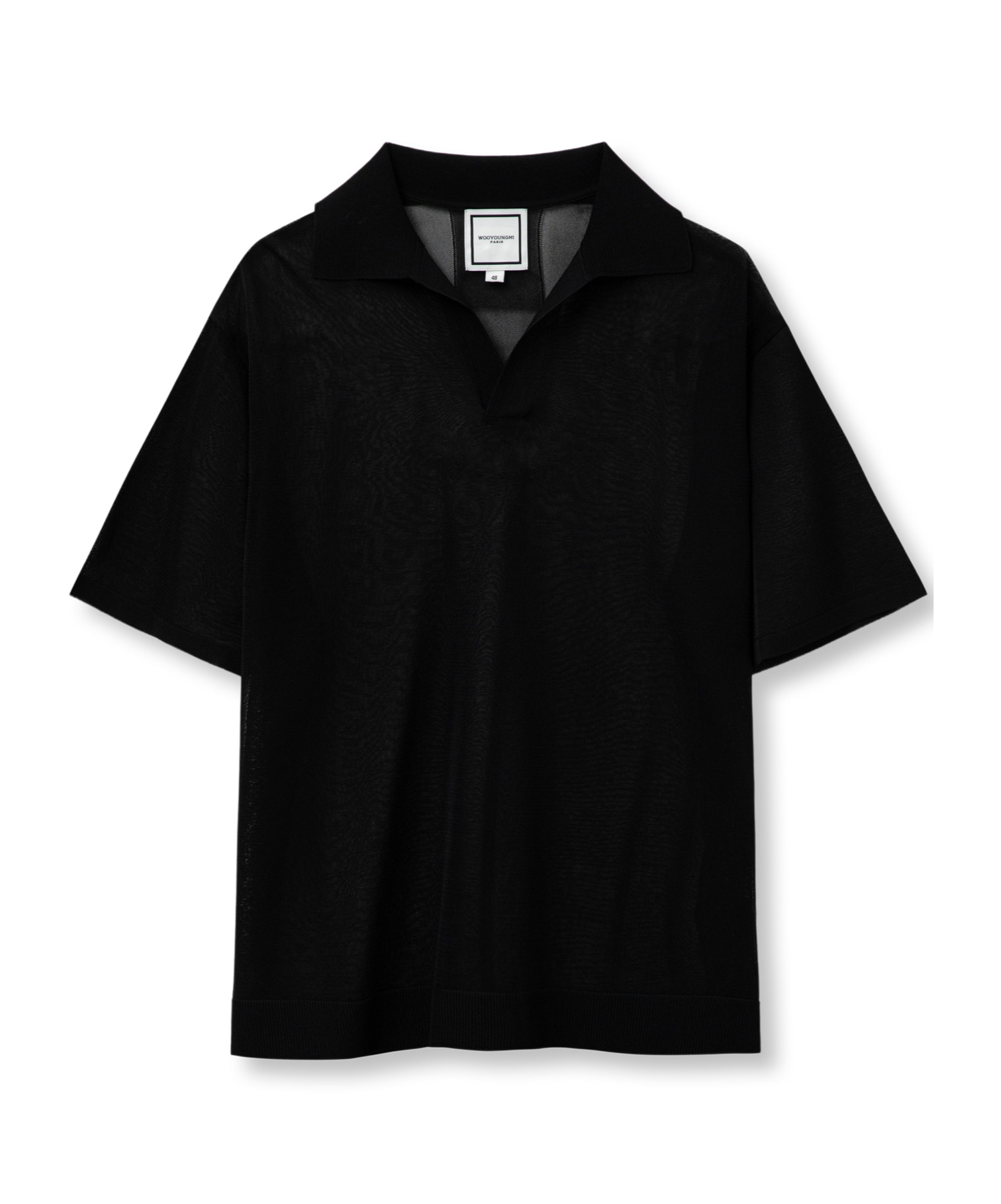 Wooyoungmi Perspective Short-sleeved Sweater In Black