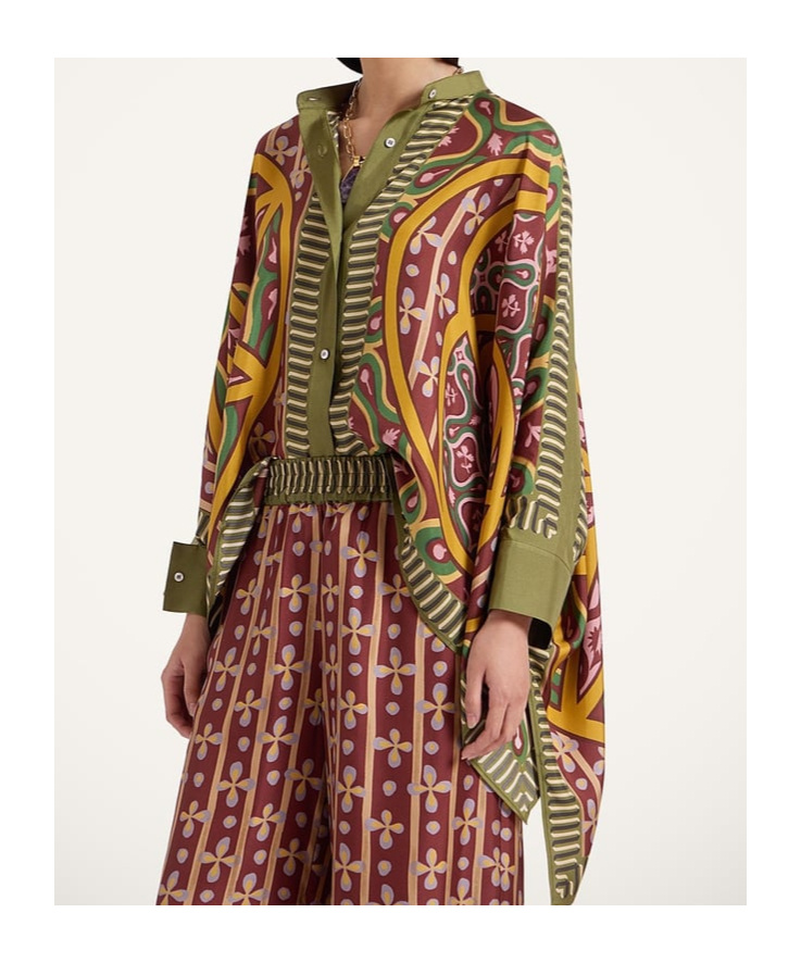 Shop La Doublej Eclipse Placée Yellow In Silk Twill