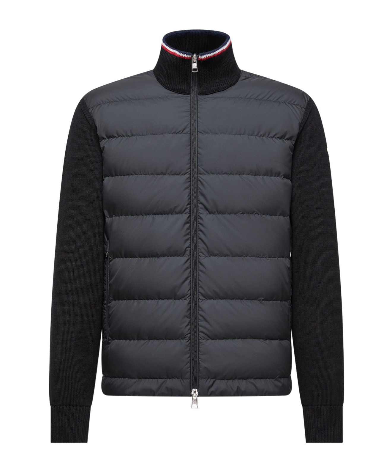 Moncler Padded Cotton Cardigan In Blue