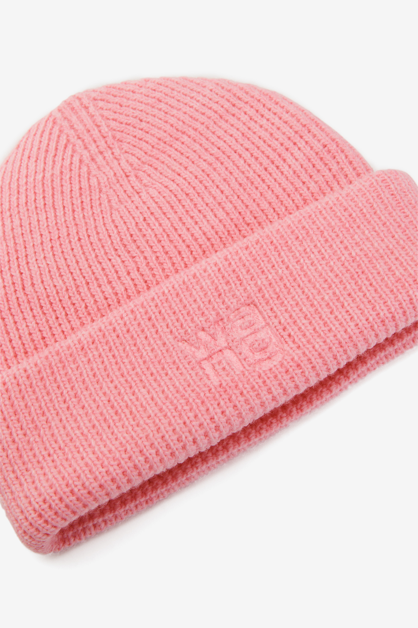 Alexander Wang Logo Beanie In Compact Deboss In Pink