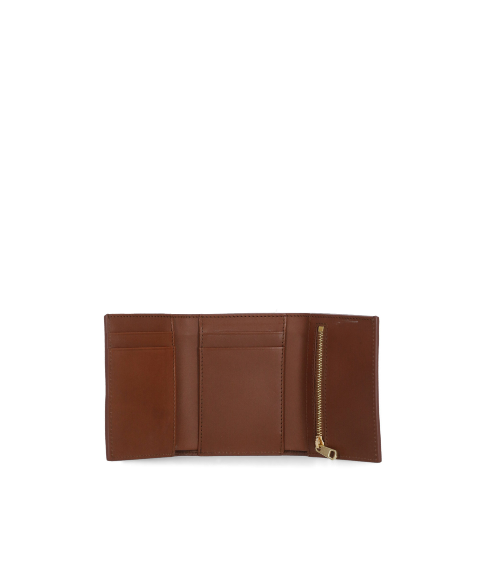 Apc Noa Tri-fold Leather Wallet In Brown