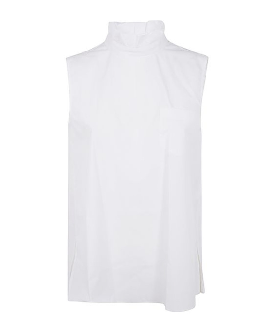 Sacai Cotton Poplin Pullover In White