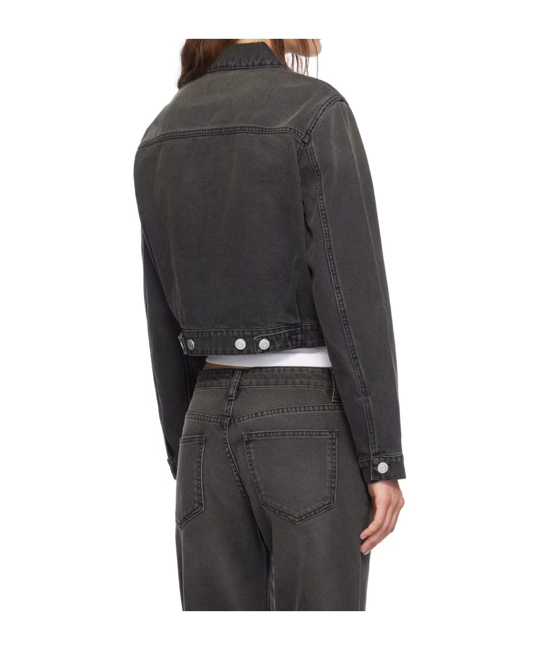 Coperni Zippered Long-sleeved Denim Coat In Black