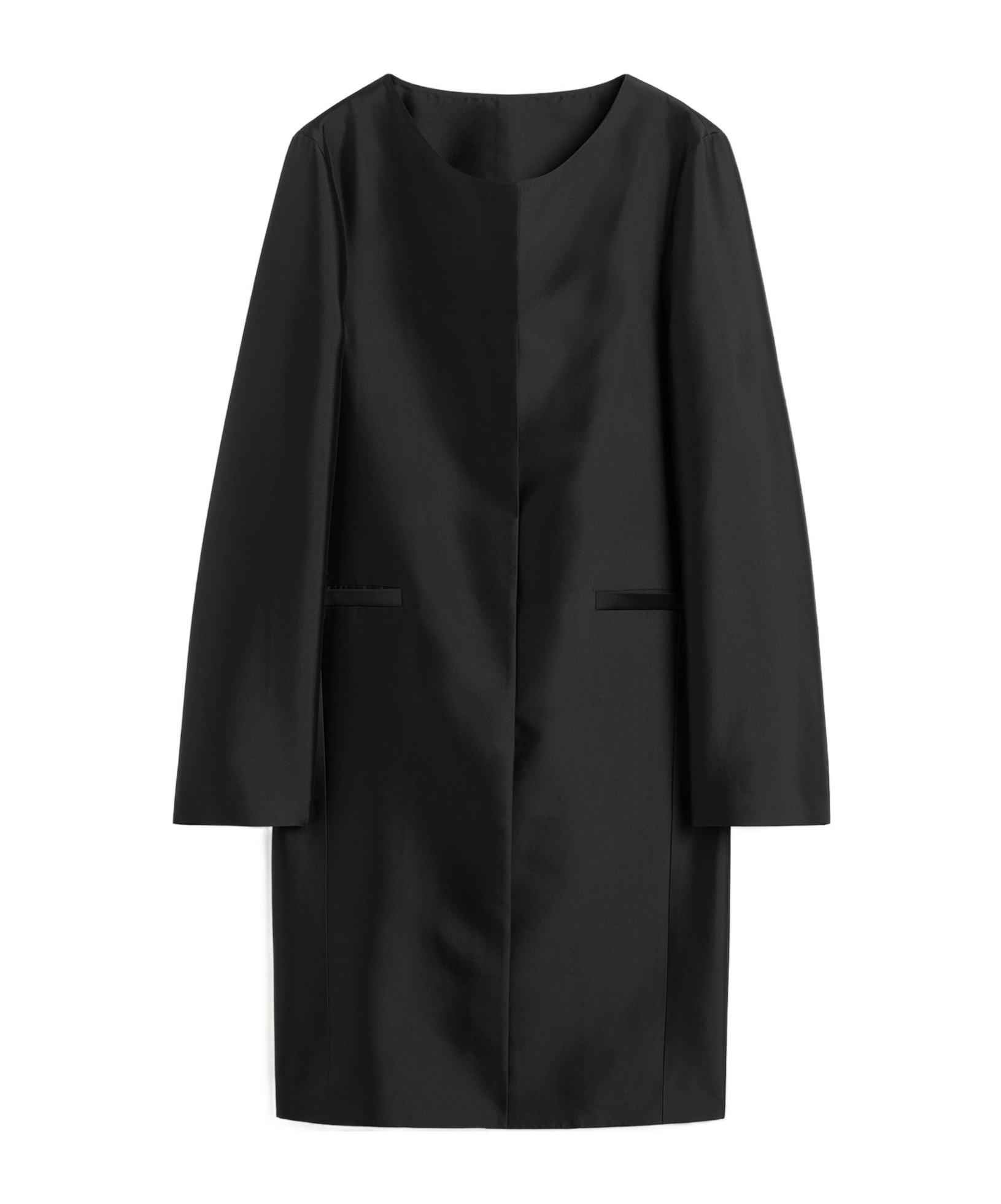 Totême Collarless Silk Coat