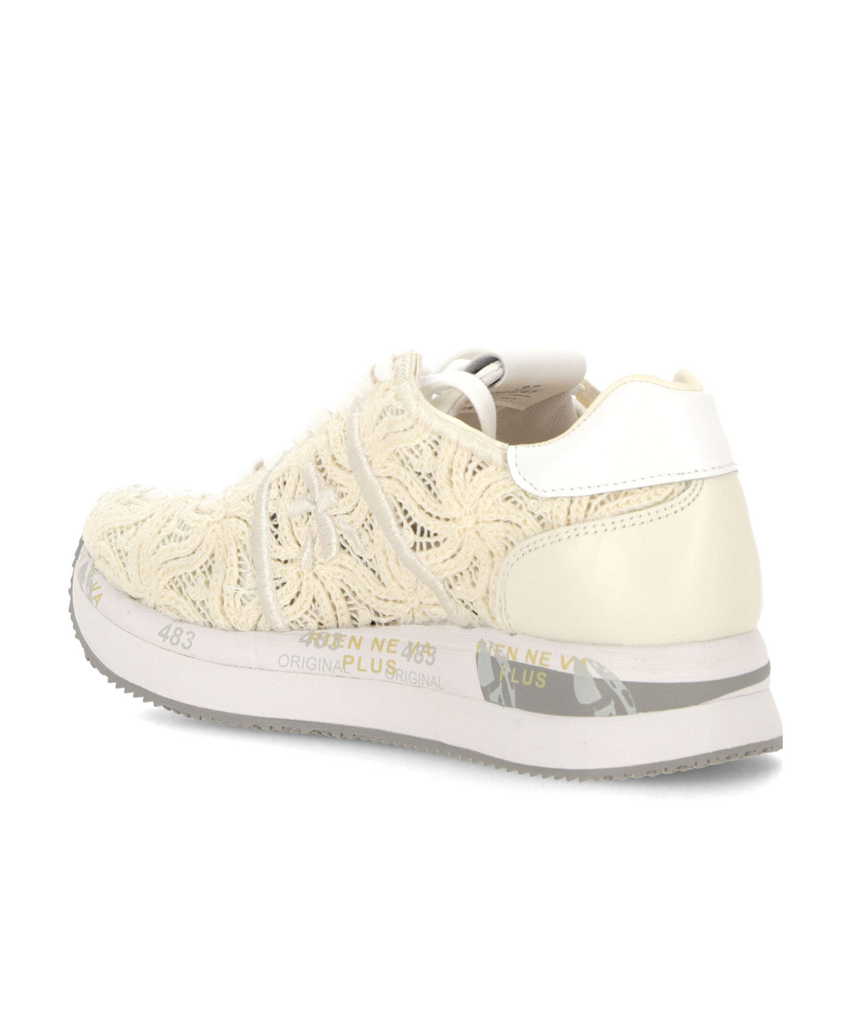 Premiata Lace Up Sneakers In White