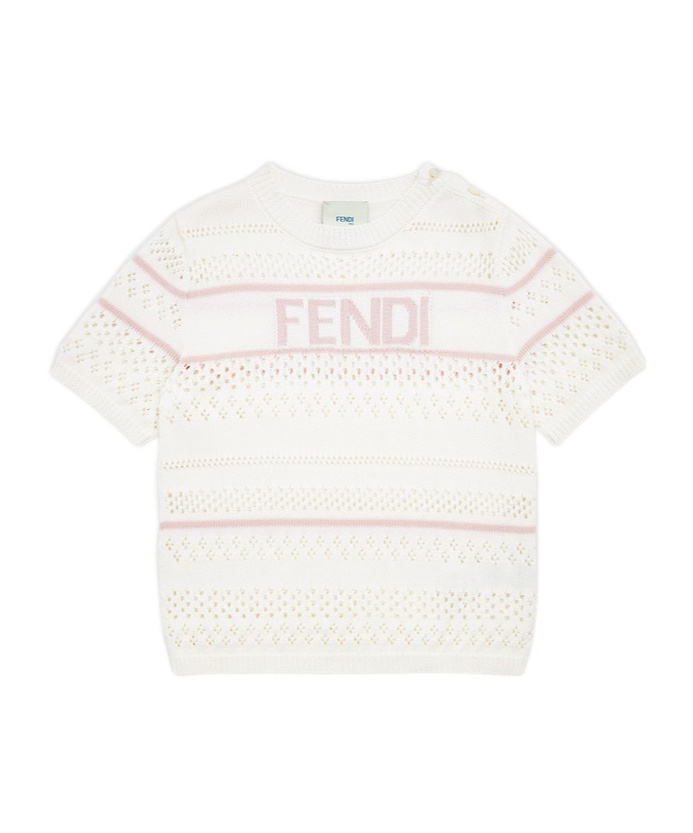 Fendi Knitted Hollow Pullover In White