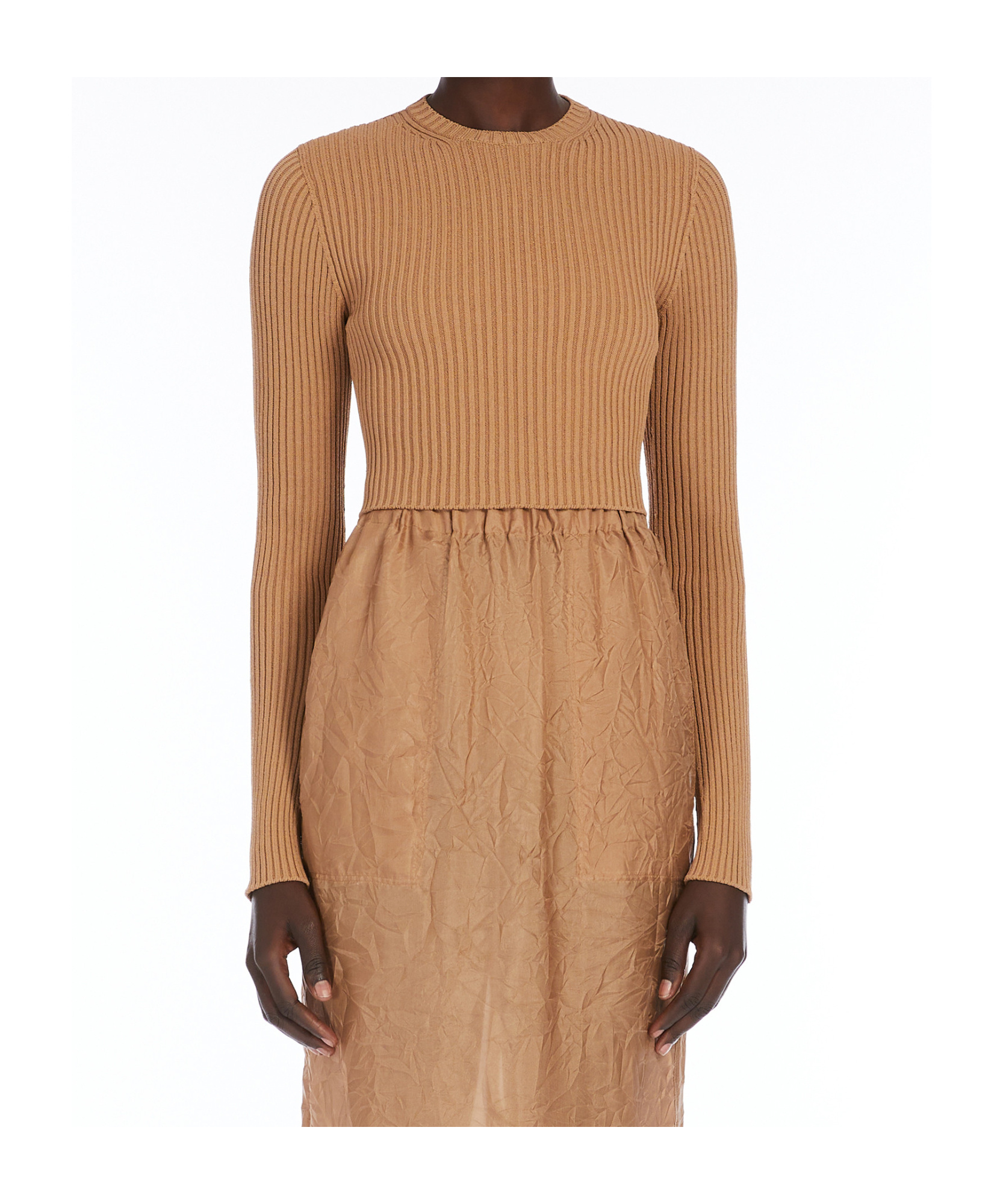 Max Mara Round-collar And Long-sleeved Sweater In Nude