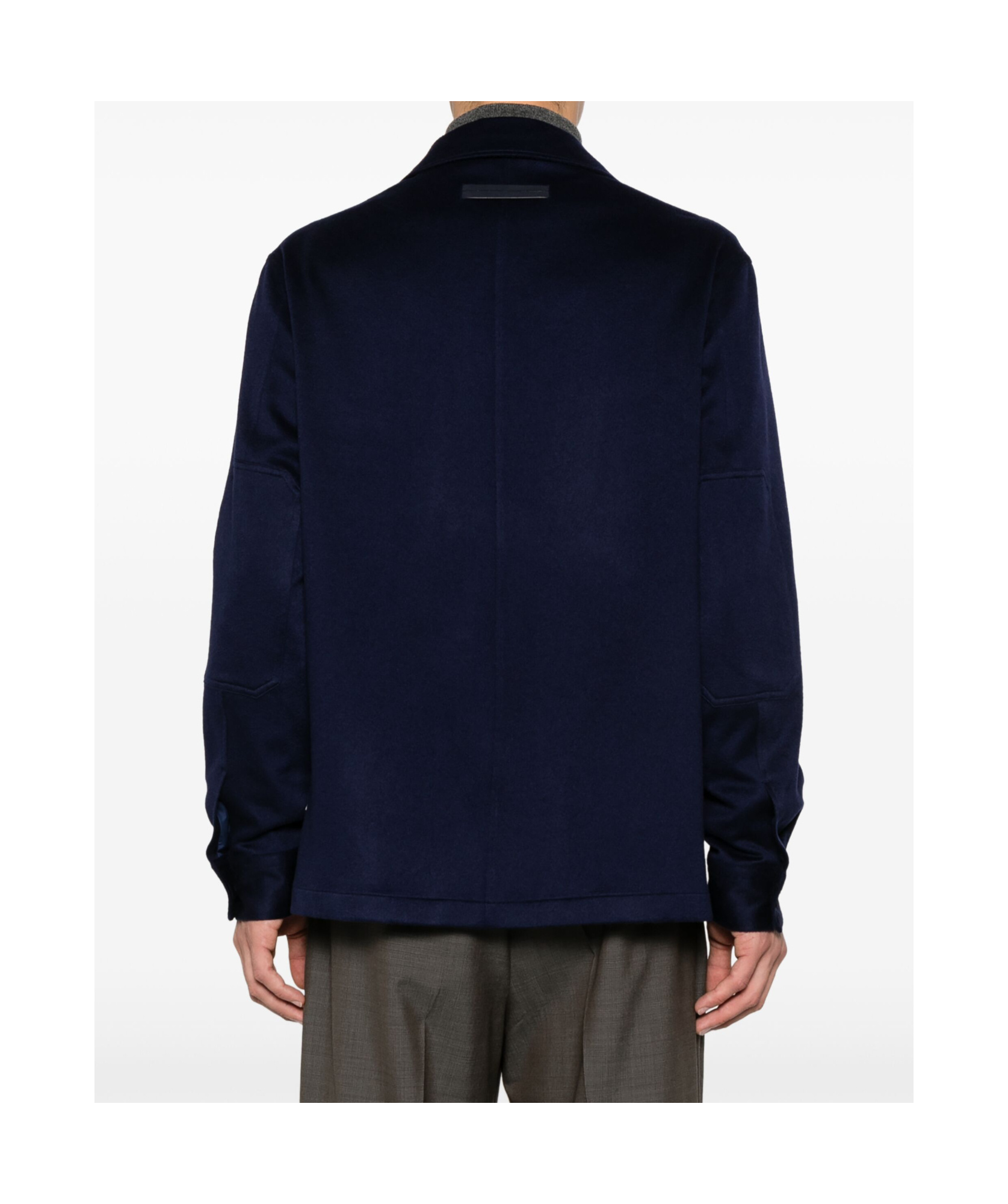 Shop Zegna Long-sleeved Lapel Casual Jacket In Black