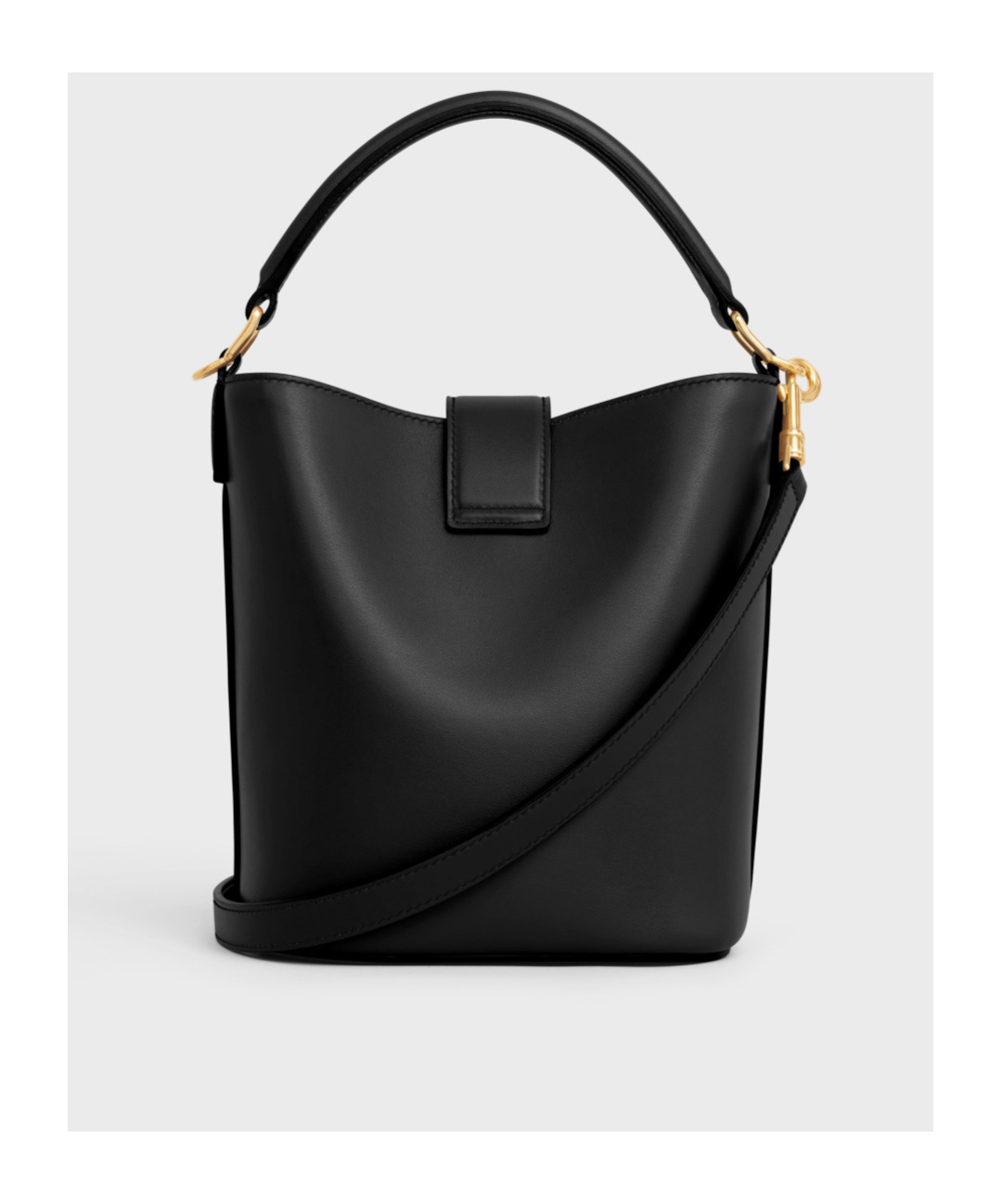 Celine Logo Shoulder Bag In Black