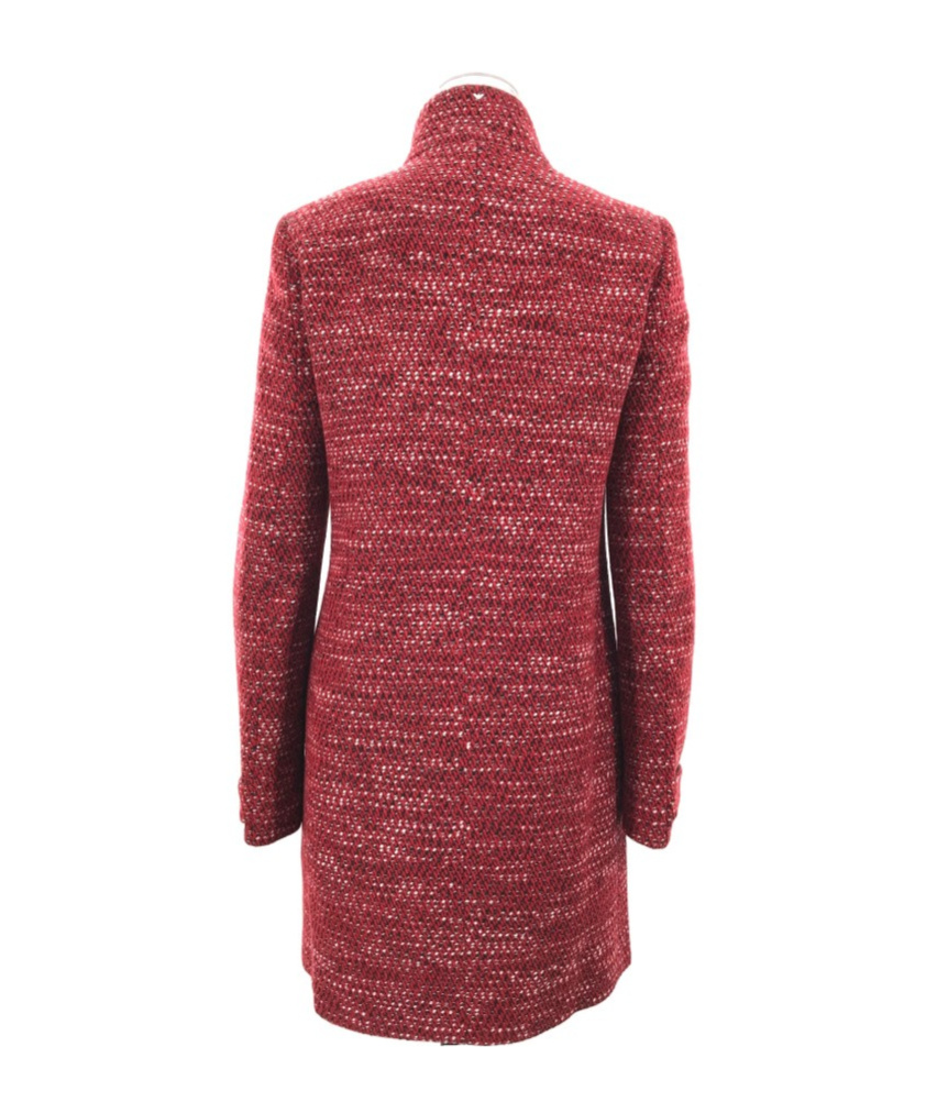 Armani Jeans High-necked Long-sleeved Coat In Red
