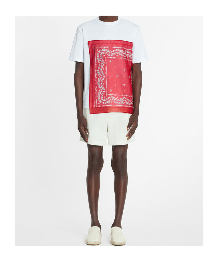 Lanvin T-shirt With Bandana Inserts In Red
