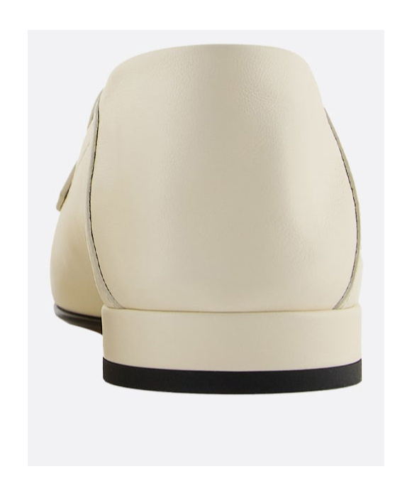 Shop Giorgio Armani Square Toe Loafers In Nude