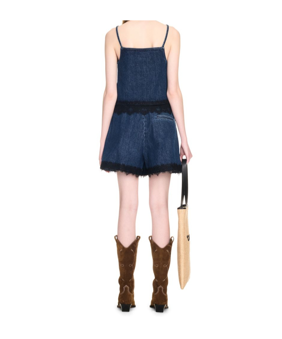 Off-white Lace-detailing Shorts In Blue