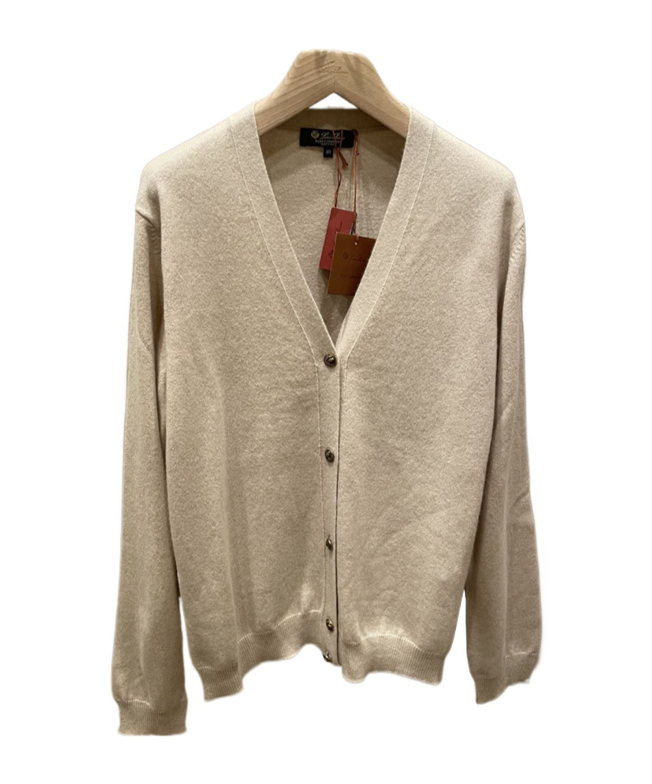 Loro Piana Button Long-sleeved Knitted Cardigan In Natural Color Mixing