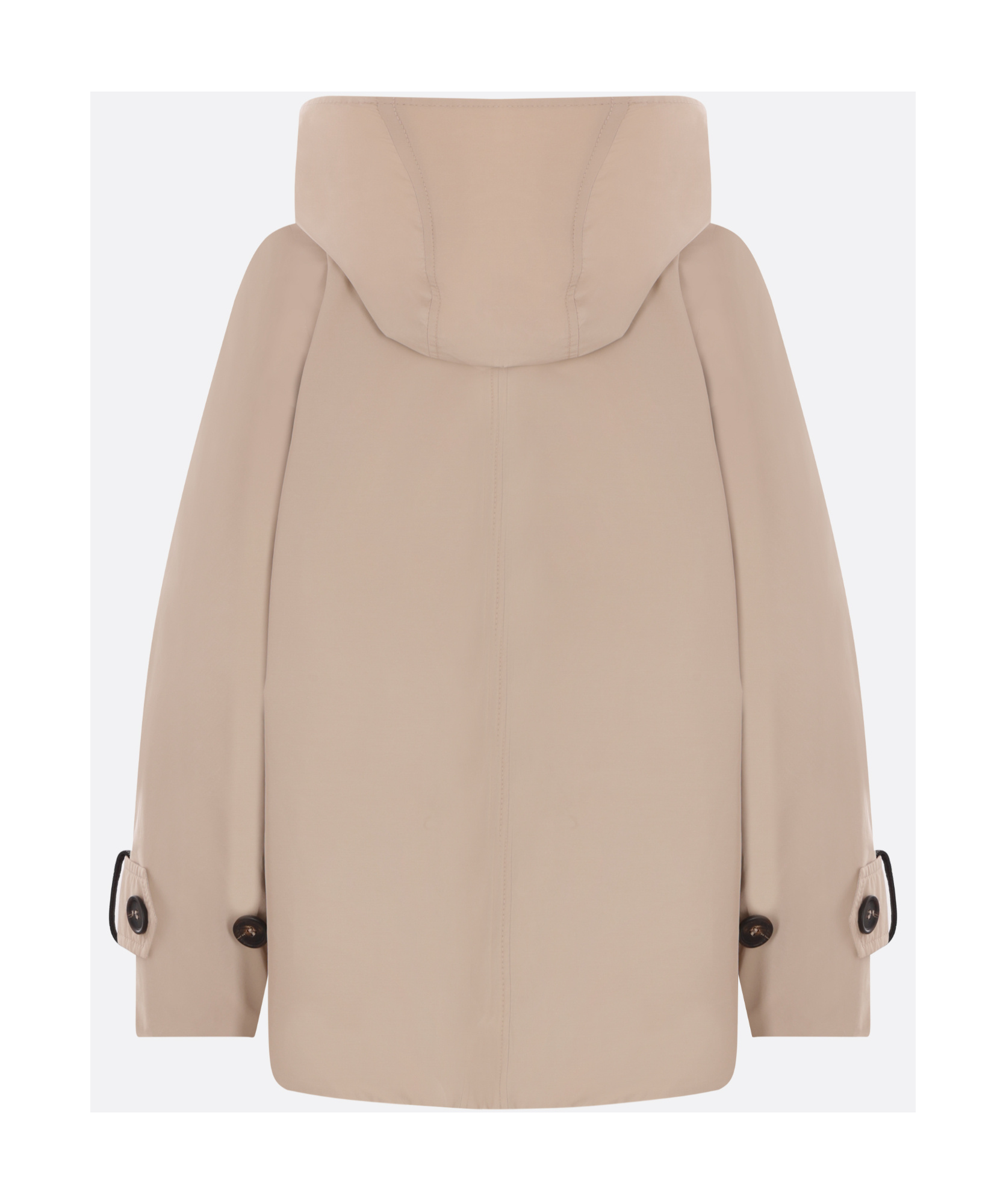 Brunello Cucinelli Double-breasted Jacket With Hood And Flap Pockets In Nude