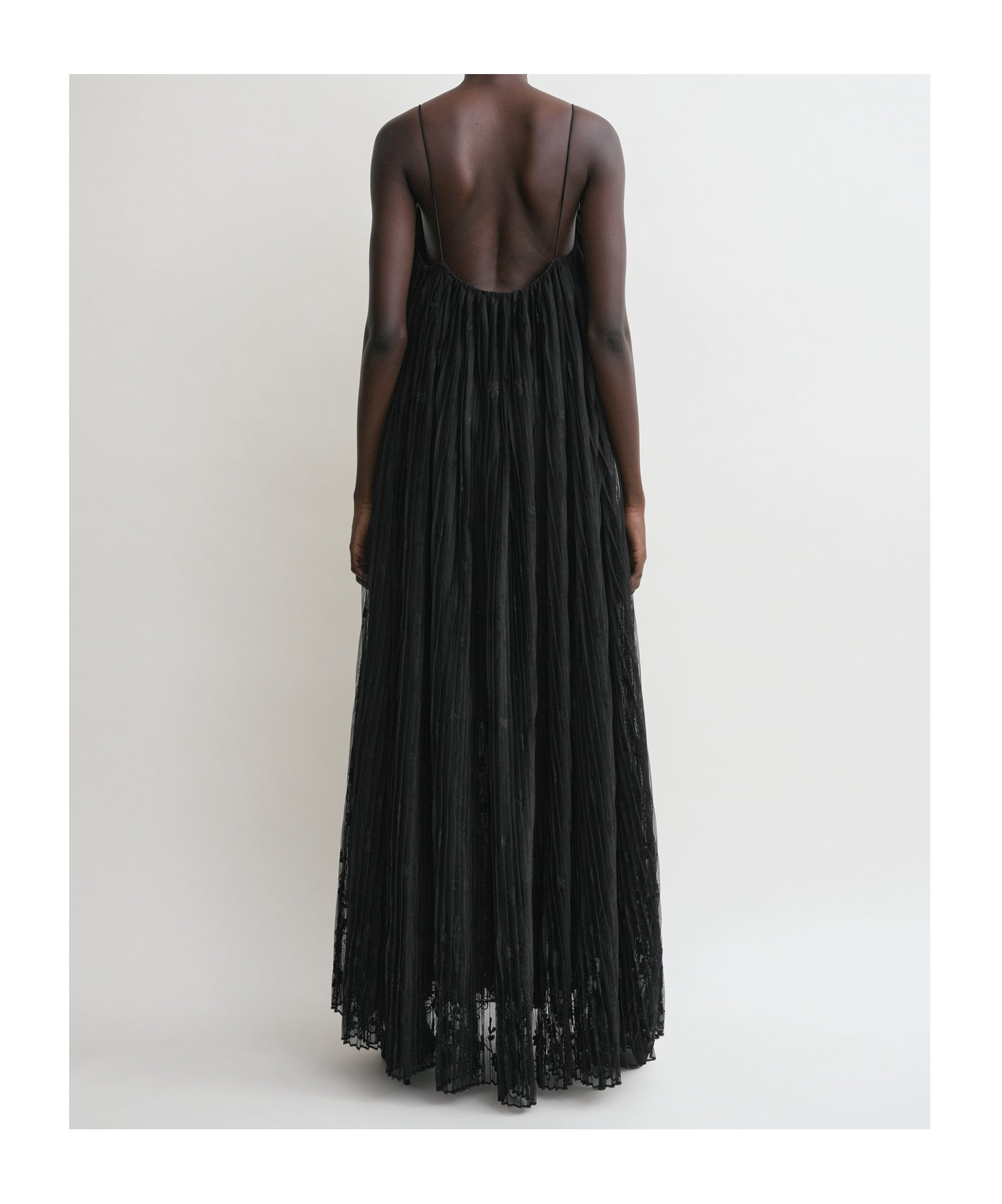 Totême Toteme Floral Plissé Tulle Maxi Dress