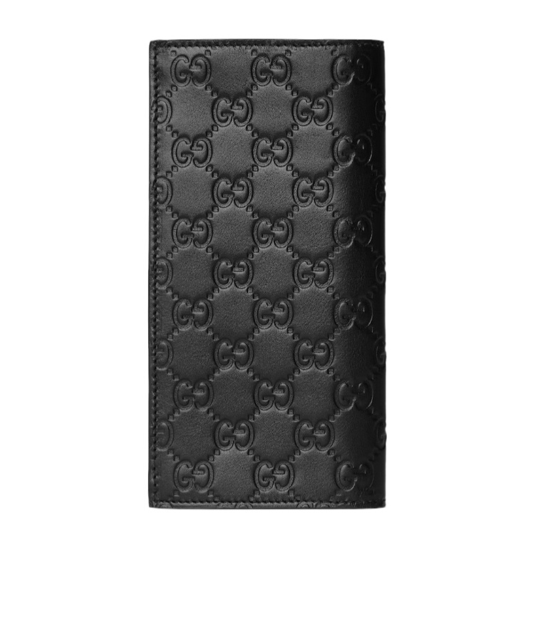 Gucci Gg Emblem Long Wallet In Black