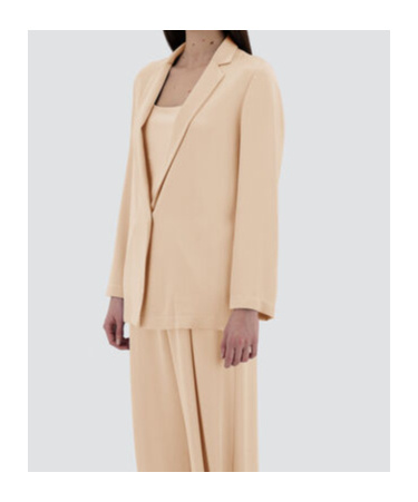 Herno Resort Blazer In Satin Effect In Nude