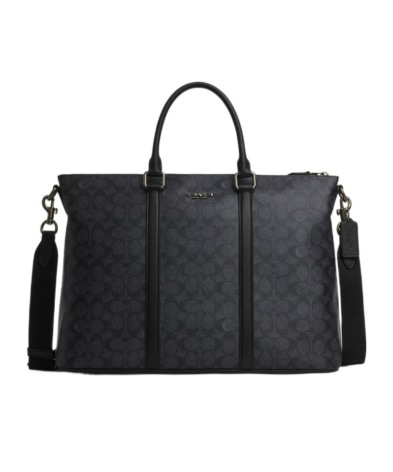 Coach Caleb Work Bag In Signature Canvas In Black