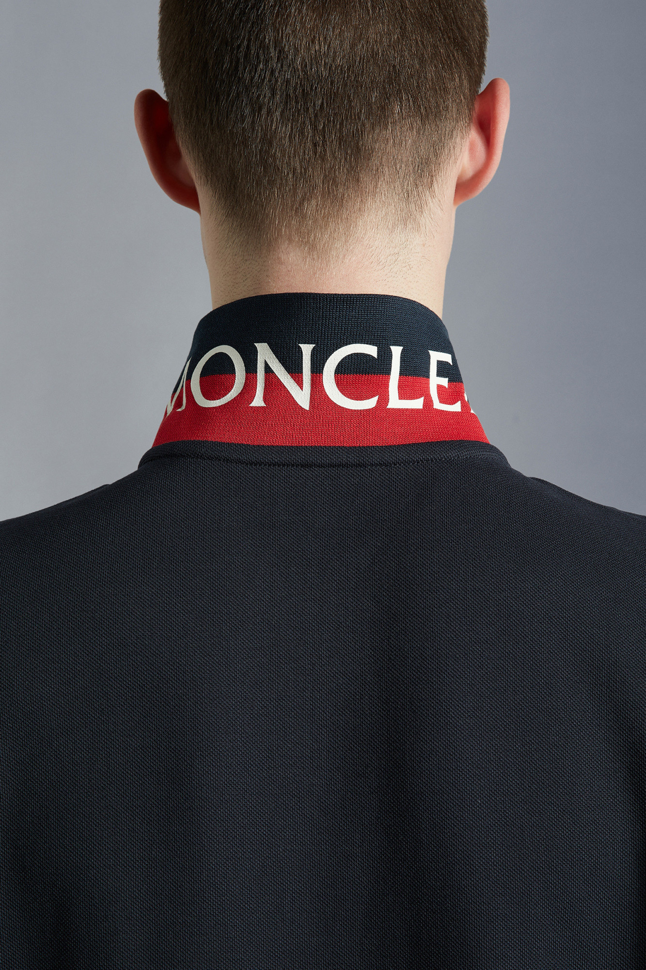 Moncler Logo-patch Short-sleeve Polo Shirt In Blue