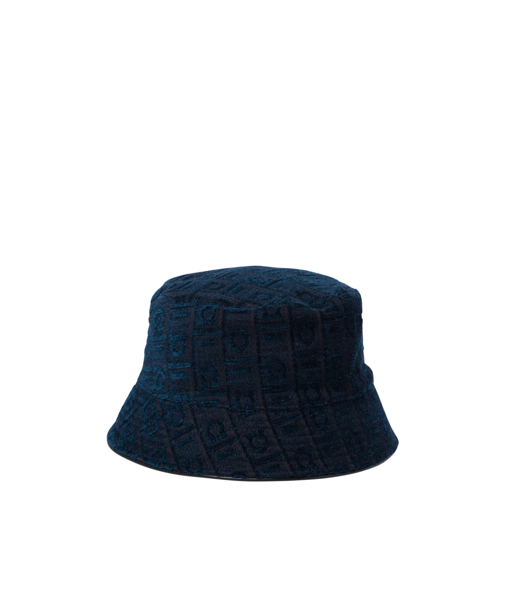 Ferragamo Patterned Textured Wide Brim Hats In Black