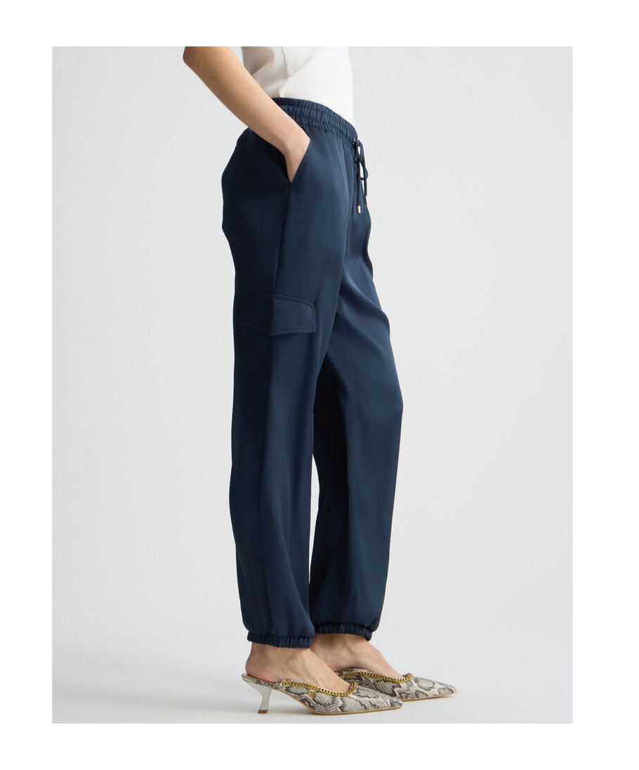 Liu •jo Satin Jogging Trousers In Blue