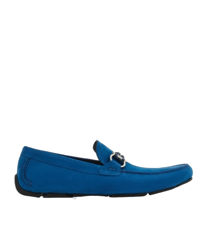 Ferragamo Parigi Suede Loafers In Blue