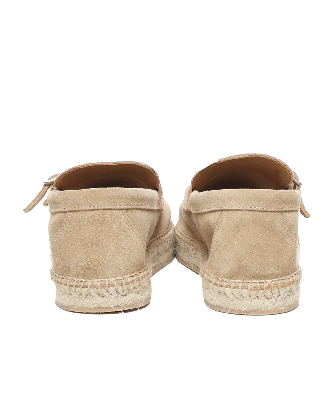 Eleventy Camel Leather Espardillas With Buckles In Nude